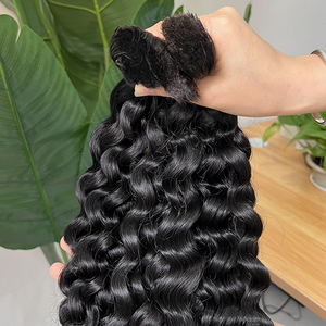 Extensiones de Cabello Virgen al por Mayor, Cabello Indio Crudo sin Trama, Ondulado, para Trenzas - Product Image 4