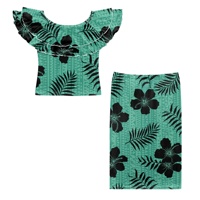 Ensembles deux pièces sexy tropicaux polynésiens en gros pour femmes – Haut élégant sans manches et longue robe fendue maxi pour les vacances, tenue de plage et maillot de bain