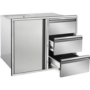 Accesorios para muebles de cocina al aire libre, parrilla de barbacoa de acero inoxidable 304, armario, tres cajones para jardín - Product Image 2