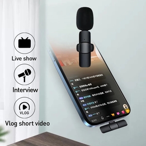 K9 profesional lavaliere Gaming grabación entrevista Vlog solapa inalámbrico Lavalier Mini micrófono para teléfono transmisión en vivo - Product Image 4