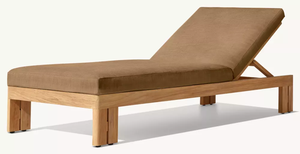 Chaise longue d'extérieur classique <span class=keywords><strong>en</strong></span> teck, structure solide, assemblage stable, coussin à séchage rapide, résistant aux UV, durable pour le jardin - Product Image 2