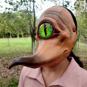 Masque d'horreur d'Halloween Monstre à un œil Masques en latex effrayants Alien Masque de plumeau de la peste à long bec Masque de carnaval Déguisements de fête Accessoires - Product Image 5
