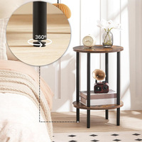 Table d'appoint ronde, utilisable comme table de chevet pour chambre à coucher, table d'appoint pour canapé de salon, style moderne, sur pieds, double niveau