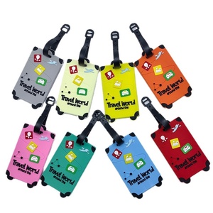Low Price Creative PVC Cartoon <b>Suitcase</b> Luggage Tag Address Holder Travel Gifts Accessories Air Travel Luggage Tag Cute Keychain - Product Image 3