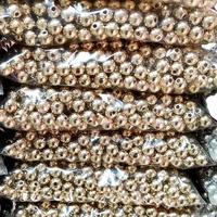 Perles électroplaquées CCB dorées 4-18 mm sans trous, perles brillantes à trou droit pour la fabrication de bijoux faits main, accessoires de nail art DIY