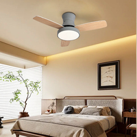 Ventilateurs de plafond à profil bas 42 pouces 3 pales, ventilateur de plafond LED moderne à intensité variable avec lumière et télécommande