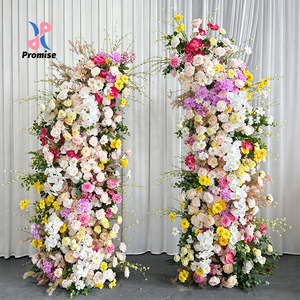Promise <b>Artificial</b> <b>Flower</b> Arch Set Mixed Colors Romantic Wedding Decoration High Simulation Polyester Handmade - Product Image 1