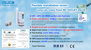 Valve de sortie <span class=keywords><strong>WC</strong></span> à double chasse NUCA pour hôtels, série d'installation flexible, économie d'eau, longue durée de vie - Product Image 4