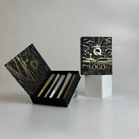 Boîte d'emballage personnalisée pour 5 paquets de cigarettes enroulées, style livre, avec logo imprimé UV, luxe, 109 mm, pour pré-rouleaux à base de plantes, avec insert