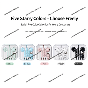 Type-C Wired In-Ear Earphones Star Dot Pattern Headphones with <b>Microphone</b> Semi-In-Ear Music Earbuds - Product Image 4