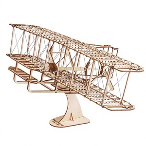 Modelo de Avión de Madera de los <span class=keywords><strong>Hermanos</strong></span> <span class=keywords><strong>Wright</strong></span>, Juguete Educativo, Rompecabezas 3D, Regalo para Niños - Product Image 1