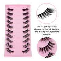 Cils artificiels naturels à pointe effilée, doux, légers et confortables, réutilisables toute la journée, pour salons, détaillants et grossistes.