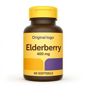 Cápsulas de Saúco Negro Original Logo Elderberry 400 Mg, Suplementos Naturales de Extracto de Saúco con Vitamina C - Product Image 1
