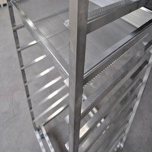 स्टेनलेस स्टील 15 टीयर 600x400 मिमी ट्रे पैलेट ट्रॉली होटल रेस्तरां बेकरी ठंडा भोजन ट्रे के साथ बेक्ड माल ठंडा भोजन - Product Image 3