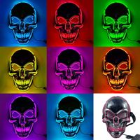 Masque lumineux de tête de squelette d'horreur pour Halloween Cosplay & Home Decor pour la décoration de mur de porte et de voiture Fournitures de vacances