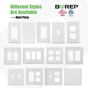 Plaque murale <span class=keywords><strong>pour</strong></span> <span class=keywords><strong>prise</strong></span> <span class=keywords><strong>électrique</strong></span> Barep homologuée UL, durable, norme américaine, blanche, en PC, 2 prises - Product Image 5