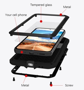 Coque de téléphone LOVE MEI Powerful Metal armor pour Samsung <span class=keywords><strong>Galaxy</strong></span> A54 <span class=keywords><strong>A34</strong></span> A53 A52 A32 <span class=keywords><strong>5G</strong></span> Aluminium Shockproof 360 Full protection case - Product Image 2