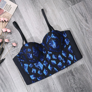 2026 Meilleure qualité, prix compétitif, <span class=keywords><strong>haut</strong></span> court <span class=keywords><strong>noir</strong></span> à paillettes pour femme avec bretelles spaghetti, vente en gros, personnalisable - Product Image 2