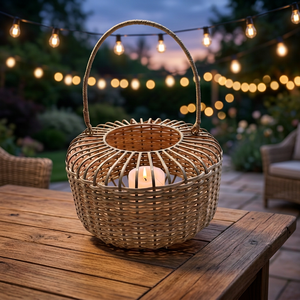 Support à bougie en rotin tressé à la main, porte-bougie en rotin naturel, support à bougie décoratif en rotin, décoration porte-bougie en rotin - Product Image 3