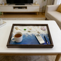 Houten hars dienblad waterdicht & handgemaakt modern design voor kunst & verzamelobjecten, geschikt voor huishoudelijk gebruik