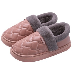 Pantuflas de Algodón a Rayas para Mujer, Color Azul Marino y Blanco, Antideslizantes, para el Hogar - Product Image 1
