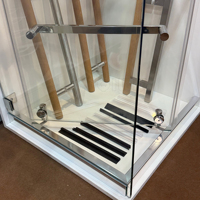 Système de porte coulissante pour cabine de douche, quincaillerie pour cabine de douche, kits de salle de bain avec porte en verre sans cadre