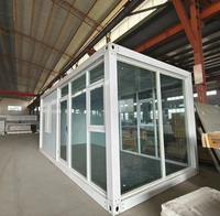 Assemblez rapidement la maison de conteneur de bureau de magasin de conteneur mobile préfabriqué en bois détachable pour une utilisation extérieure de Sunhouse en verre