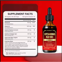 Formule multi-herbes liquide Vitamine D3 + K2 en gouttes – Complément pour le soutien circulatoire et immunitaire avec Cayenne, Aubépine et Panax Ginseng