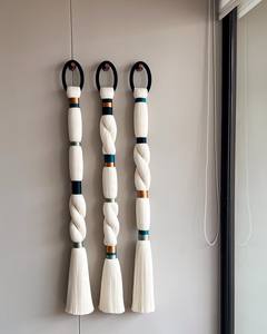 Bohemian macrame tường trang trí rèm cửa sang trọng màu trắng lớn bông dệt tường treo Bắc Âu căn hộ trang trí nội thất eh2503047 - Product Image 1