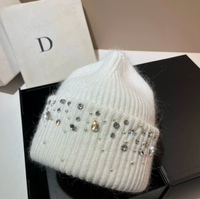 Bonnet tricoté personnalisé avec logo, bonnet chaud en jacquard de haute qualité avec strass, bonnet tricoté avec logo personnalisé