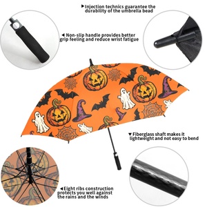 Novelty Halloween Golf <b>Umbrella</b> Sunny Kinte SK-G171 Windproof Customized Graphic Print Straight Durable Construction Comfortable - Product Image 5