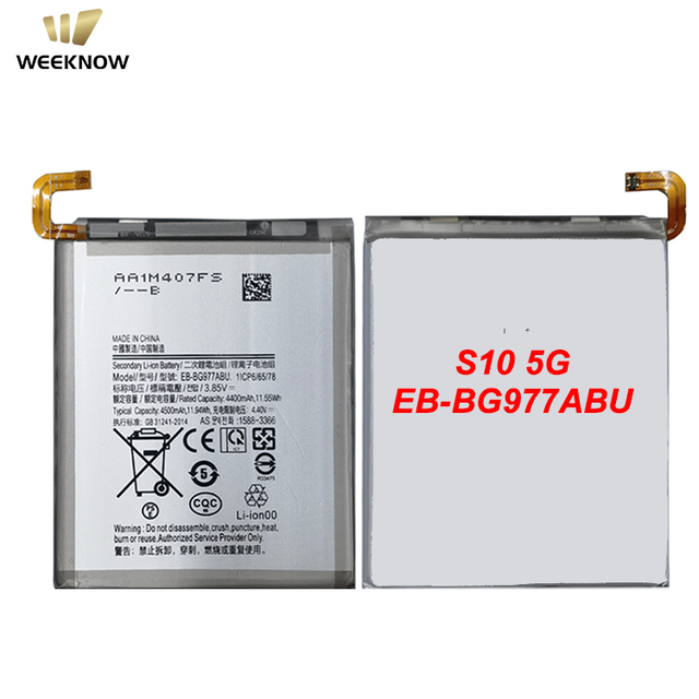 Weeknow EB-BG977ABU Original Mobile Phone Battery 4500mAh for Samsung S10 5G Digital Batteries