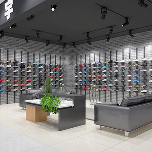 Sneakers hiển thị đứng hiện đại slatwall kệ màu đen hiển thị kệ treo tường nổi kệ giá giày - Product Image 4