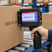 Máquina de Impresión de Fechas para Cajas de Medicamentos, Impresora de Inyección de Tinta Portátil con Pantalla Táctil, Resistente a Manchas, Codificador Industrial de Códigos QR