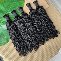 Cheveux humains bouclés birmans de qualité supérieure, grade 12A, en vrac, vierges, originaux, pour tresses, sans trame, pour salon