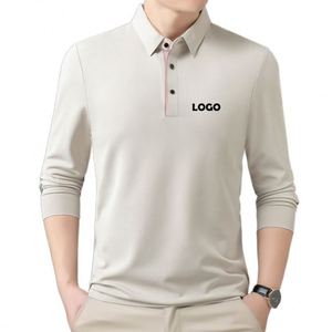 Chemise polo à manches longues en coton uni, de haute qualité, avec logo personnalisé, pour hommes et femmes, uniforme de travail, t-shirts imprimés et brodés - Product Image 2