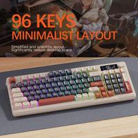Clavier de jeu mécanique tri-mode, clavier sans fil RGB, touches PBT, clavier de jeu avec bouton multimédia pour PC