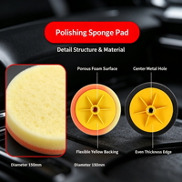 Éponge de polissage importée de haute qualité 150 mm, outil de polissage de voiture extra-résistant pour le detailing automobile