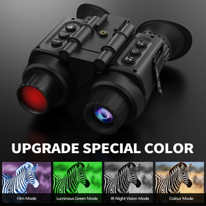 Kính nhìn đêm hai mắt gắn mũ bảo hiểm, chống nước 4K mới, <span class=keywords><strong>zoom</strong></span> 8x, tầm nhìn 300-400m, tích hợp chức năng lái xe & săn bắn, có khả năng điều chỉnh tầm nhìn hồng ngoại - Product Image 5