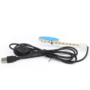 Dimer LED DC 5V Strip Lampu Putih, Strip Ekstensi Catu Daya USB Dimmmer DC 5V, Tanpa Langkah Dapat Disesuaikan