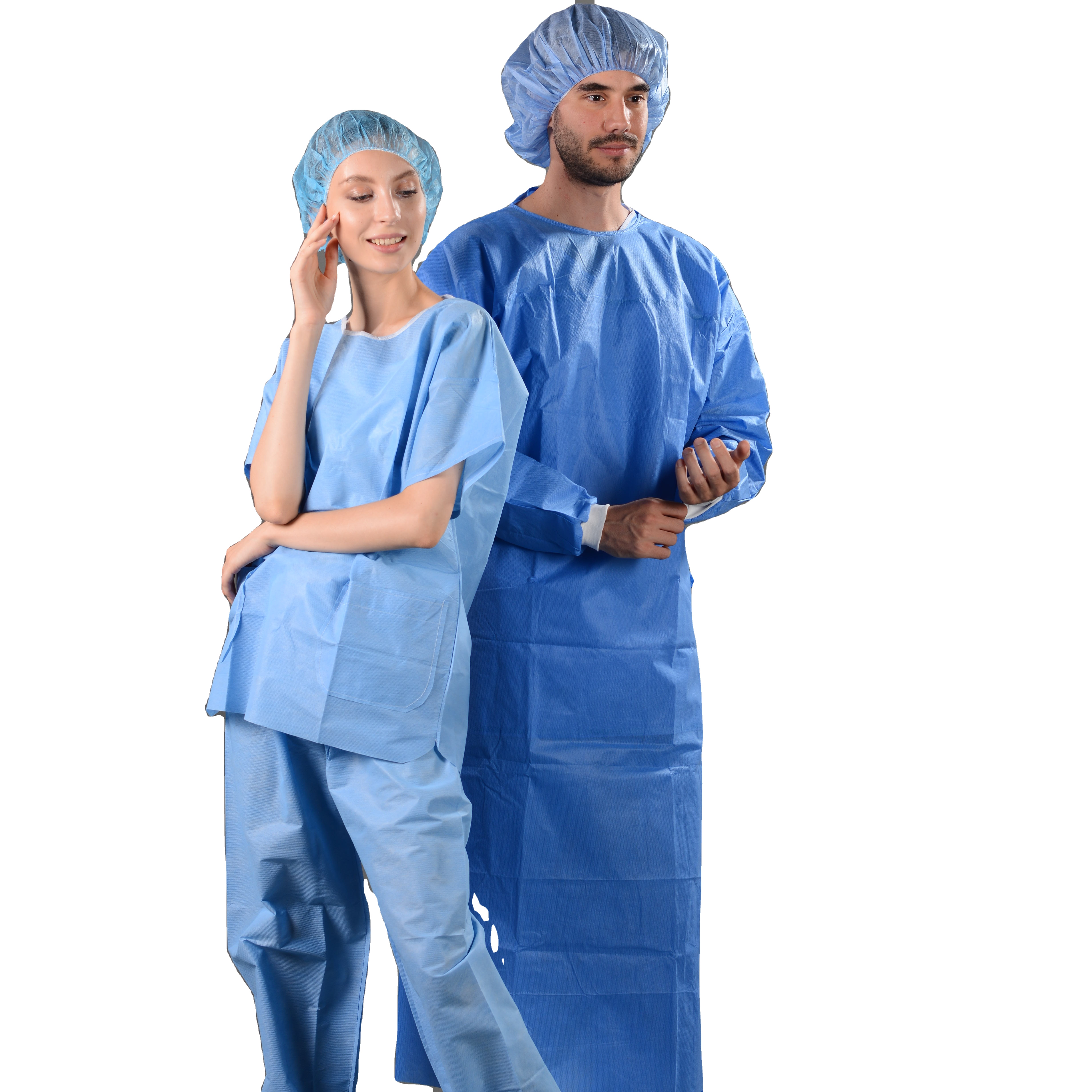 TOPMED одноразовый OEM оптовая продажа Нетканая одежда для пациента V-образный вырез костюм с коротким рукавом медицинская Униформа Наборы скрабы для кормления