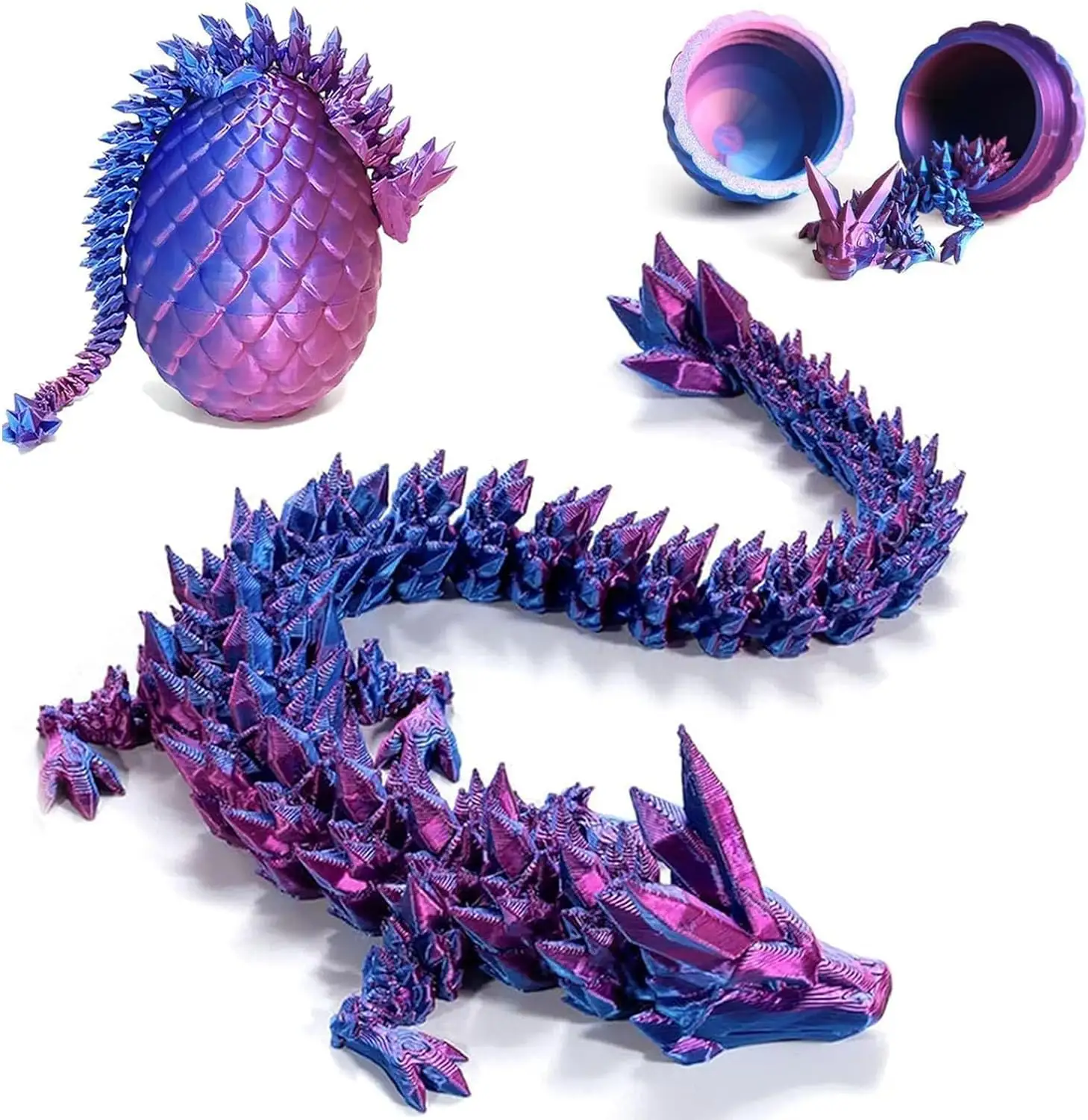Haute qualité personnalisé imprimé en 3D multicolore Dragon chinois ornements créatifs oeufs de dragon en cristal