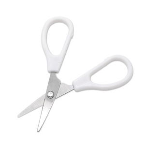 Student Scissors Stainless Steel White Straight Head Office Stationery Small Size - Product Image 2