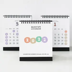 Neues Design Benutzer definierte Spiral Bound Desk Kalender Planer Druck