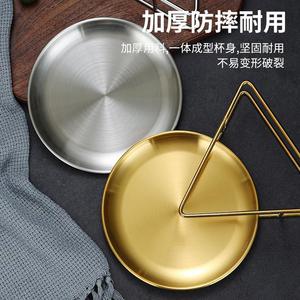 Stainless Steel Round <b>Plate</b> Set Gold Silver Color With <b>Rack</b> For Snack Hotel Use - Product Image 4
