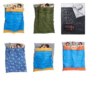 Sac de couchage imperméable pour le camping par temps froid, double épaisseur, pour 2 personnes, adultes, enfants, randonnée en famille - Product Image 2