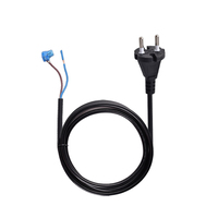 Cable de alimentación de CA de extremo abierto con enchufe estándar VDE de 2 pines con cable principal de goma 16A tipo SJTW para computadora y equipo médico