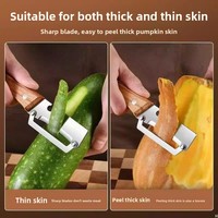 ARMADA Log Peeler Multifunctionele roestvrijstalen fruit- en groenteschiller Houten handvat Eenvoudig te gebruiken handmatig gereedschap Suikerriet Aardappel