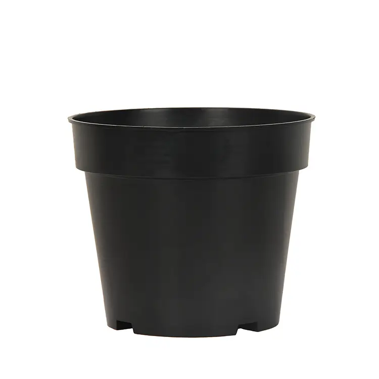 Pabrik langsung menyediakan galon basin bulat besar multi-spesifikasi lantai hitam plastik pot bunga jongkok grosir