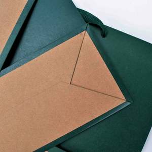 Sacs à provisions en papier personnalisés de luxe verts pour vêtements avec impression de logo - Product Image 4